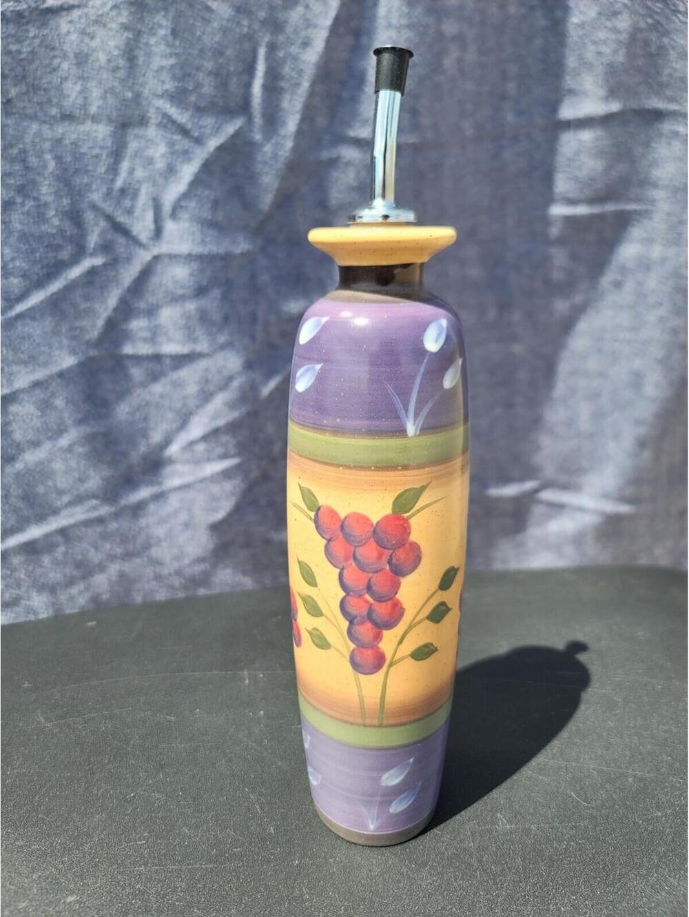 Julie Ueland Vtg Ceramic "Feels Like Home" Oil Cruet Tuscan